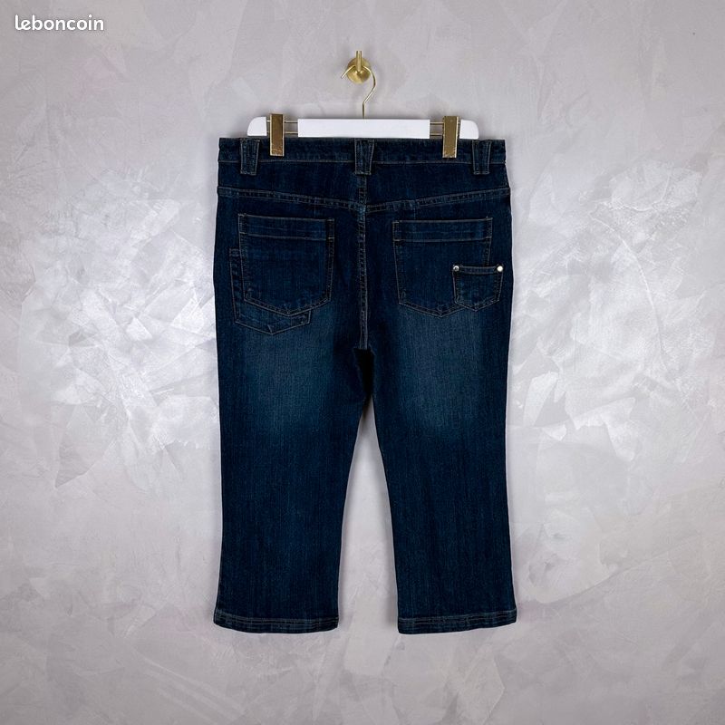 PREMIERÔLE Pantalon pantacourt / corsaire jean denim, taille haute (image 6)