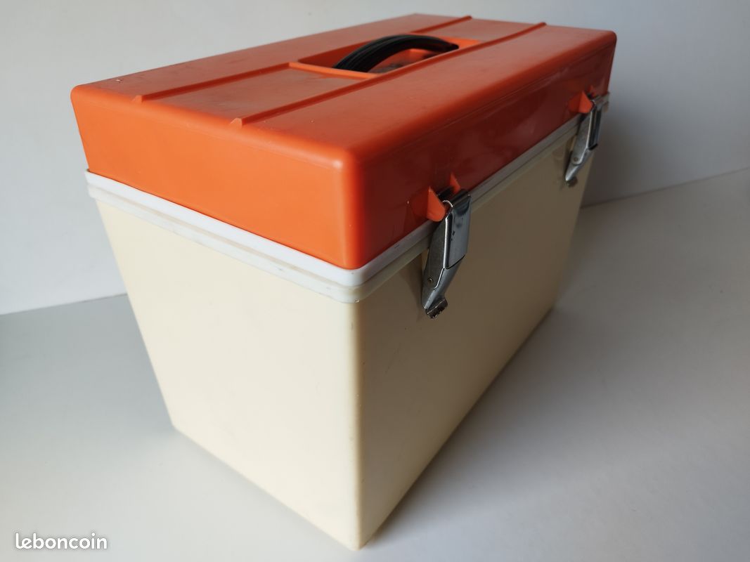 Glacière Vintage Orange Eda 36 Pour Camping-car Ou Collection
