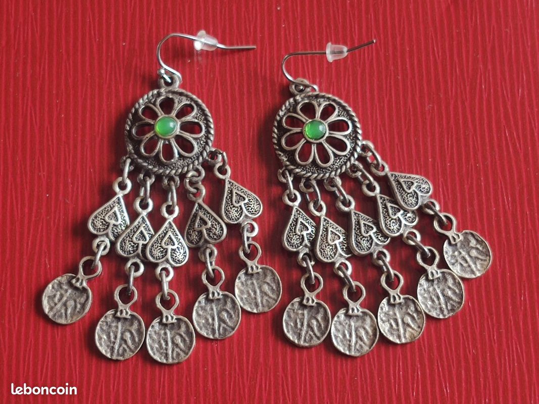 Boucles d'oreilles tribales Kazakhstan (image 2)