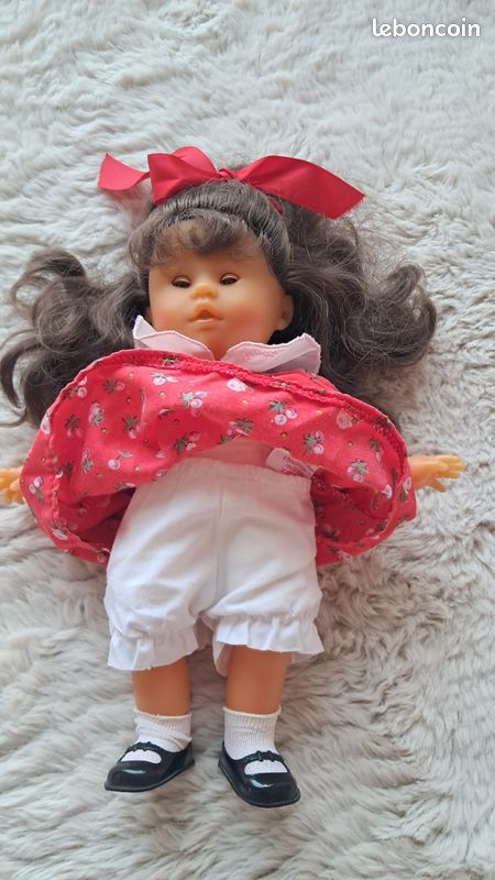 Poupée Corolle Bébé Souple Vintage 1994, 36 Cm, Combinaison Rouge, Occasion