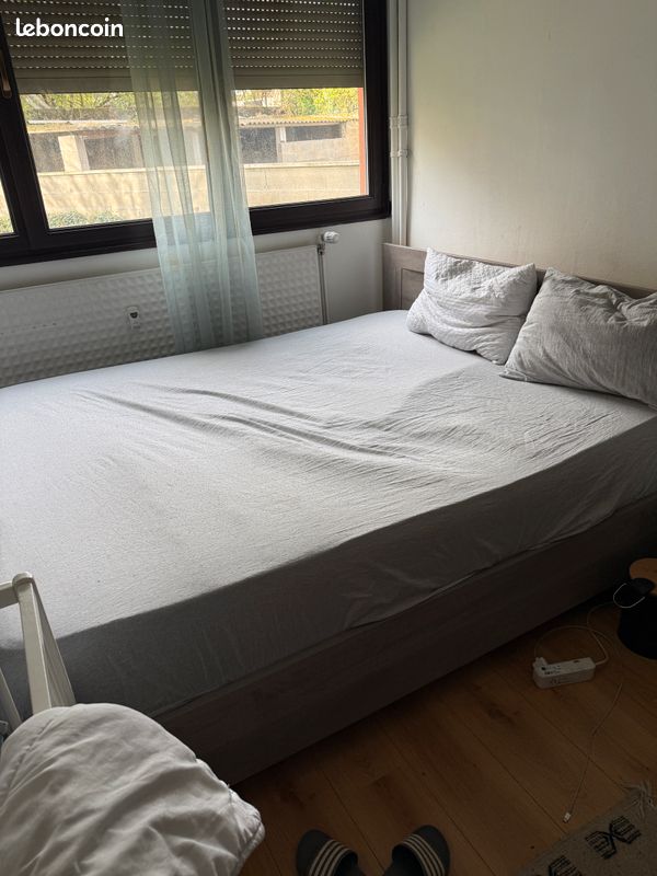 Lit 160*200+ sommier + matelas+ housse + protège matelas (image 10)