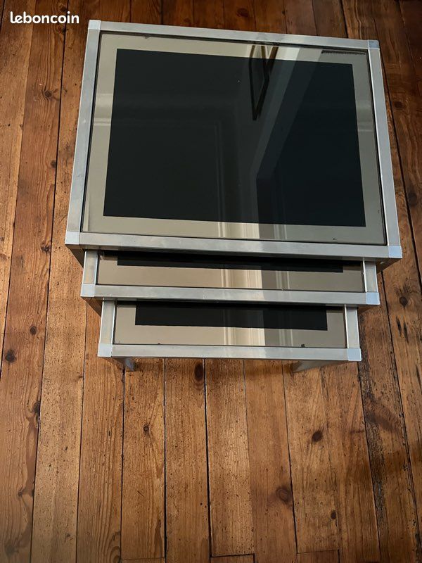 🚨table gigogne en verre style rétro (image 1)