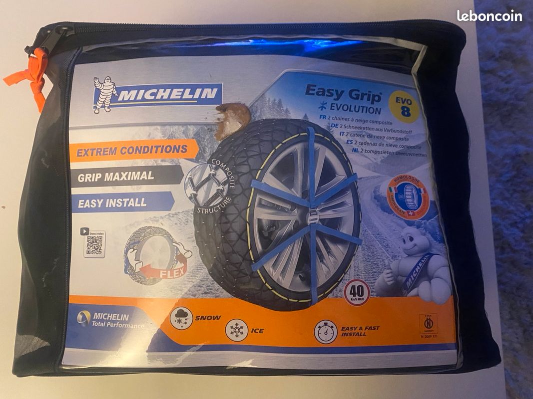 2 chaînes à neige Michelin Easy Grip Évo 8 neuves - Équipement auto