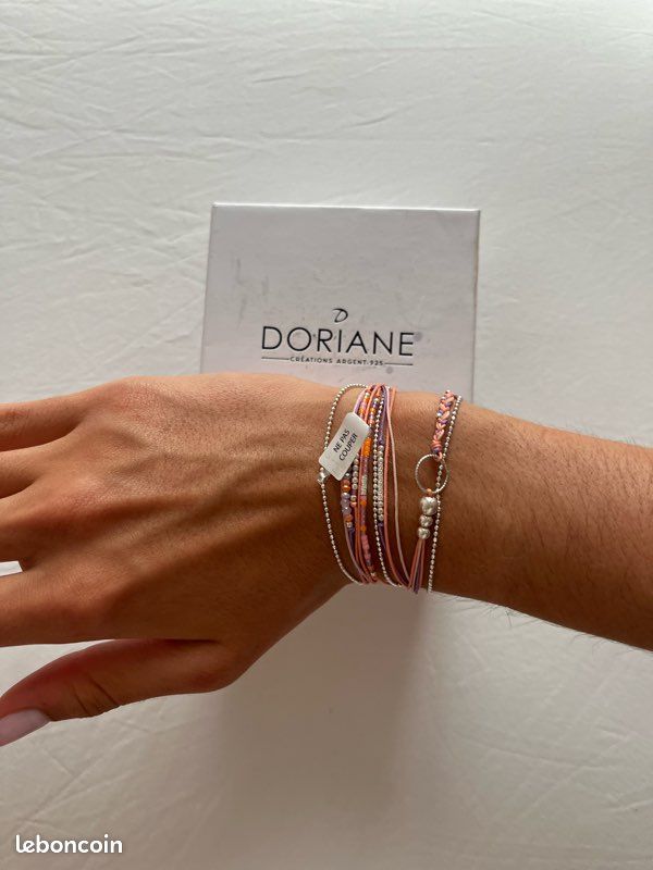 Bracelet argenté tours Doriane ajustable Montres Bijoux