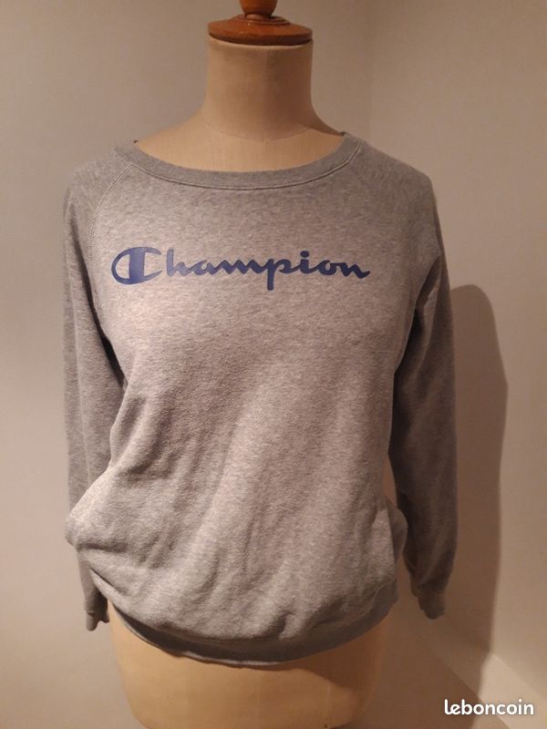 Sweat Champion gris femme col rond (image 1)