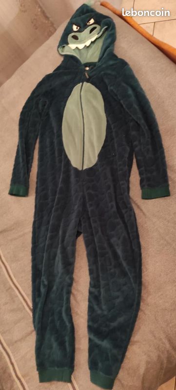 Grenouillère Pyjama Enfant Polaire Hiver Avec Capuche Et Oreilles De Chat – Douce, Chaude, 3-12 Ans Garçon/Fille