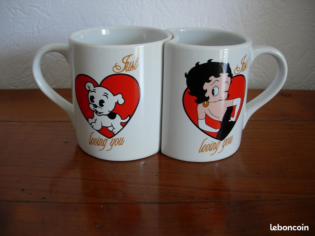 Lot De 4 Tasses à Café Betty Boop - Céramique Multicolore, Neuf (emballage Abîmé)