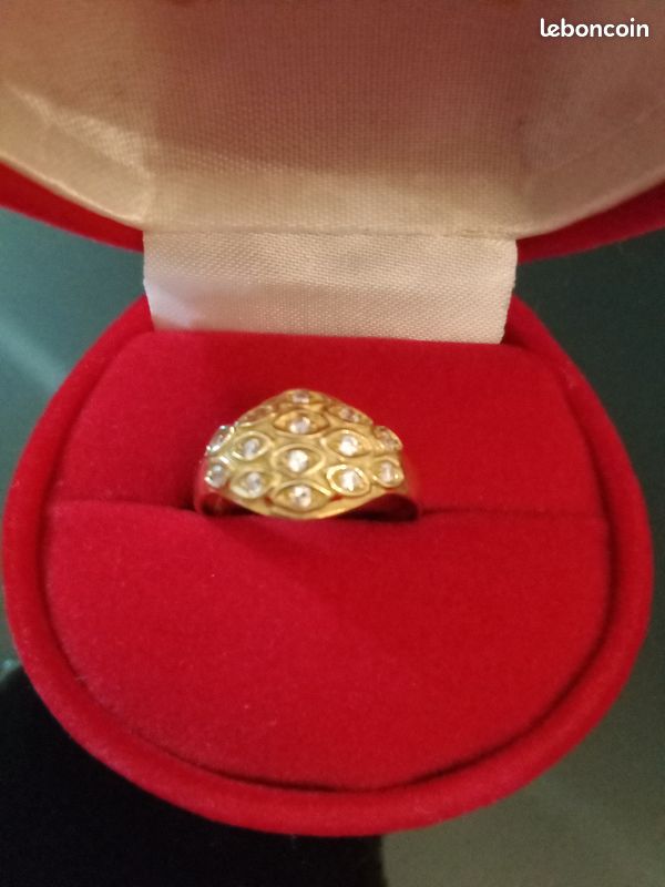 NEUVE BAGUE 18k OR JAUNE DIAMANT 3.34G (image 1)
