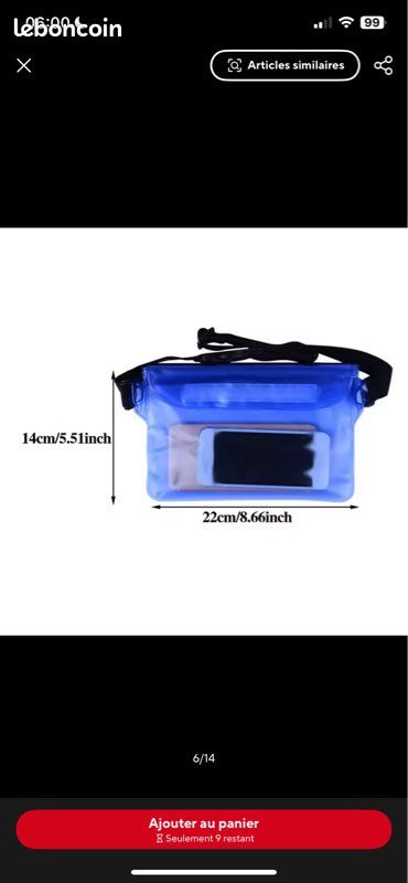 Sac de natation étanche, sac de taille pour plongée à dérive, ski sous-marin, housse de téléphone, sac à bandoulière sec pour plage, bateau, Sport (image 2)