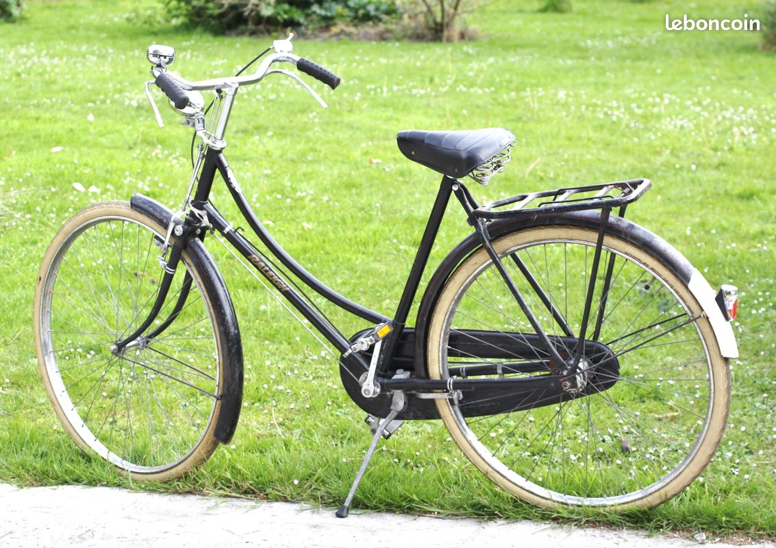 Grand vélo anglais noir RALEIGH vintage mixte cadre 56 cm L