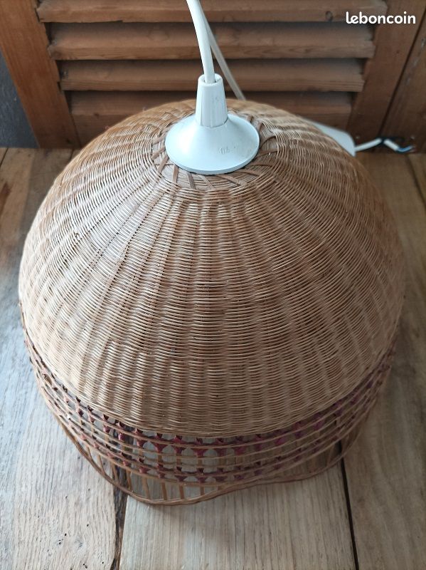 Suspension abat jour Luminaire lustre Cannage Dp 0823313 brocanteespritdantan (image 3)