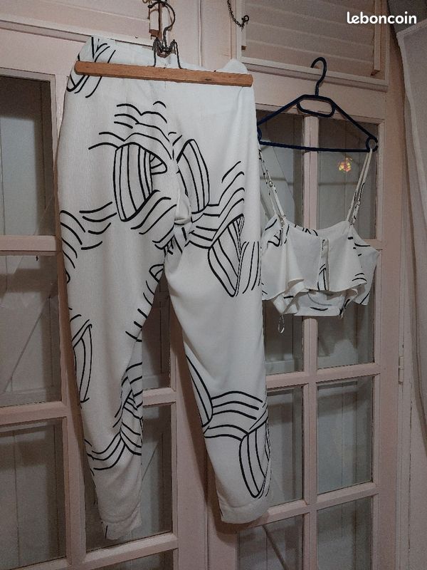 Ensemble pantalon blanc et noir (image 4)