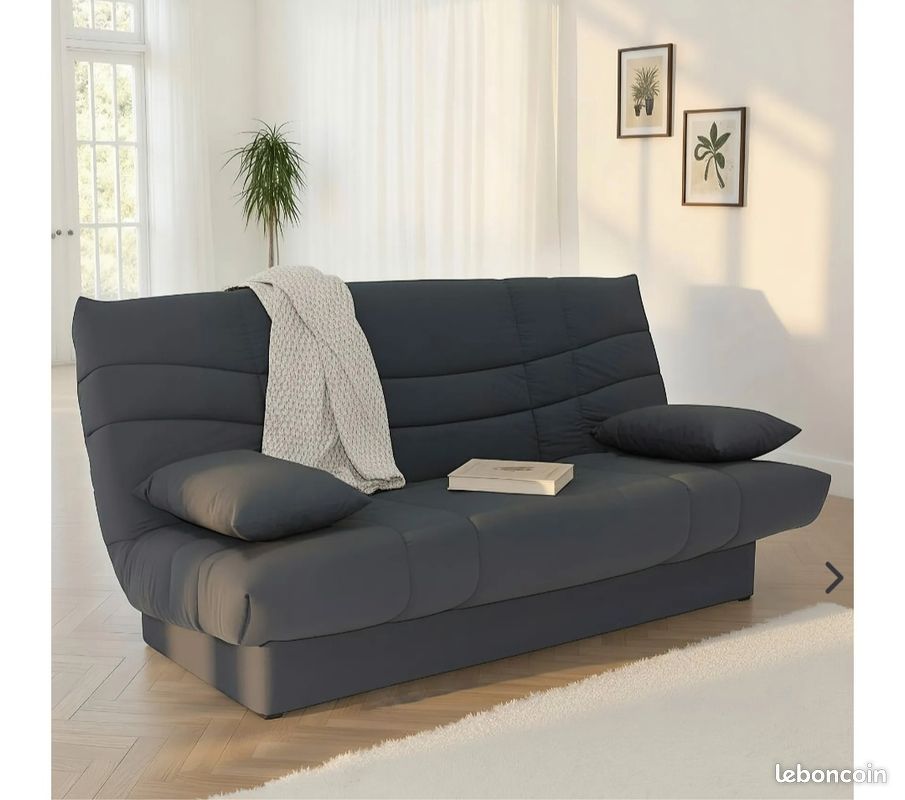 Banquette-lit clic-clac PORTO gris – Très bonne état (image 1)