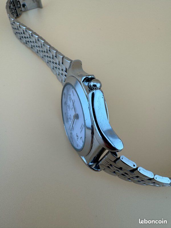 Montre Vintage Femme INOTIME Quartz - Boîtier Doré Acier - Bracelet Cuir - 24 Heures