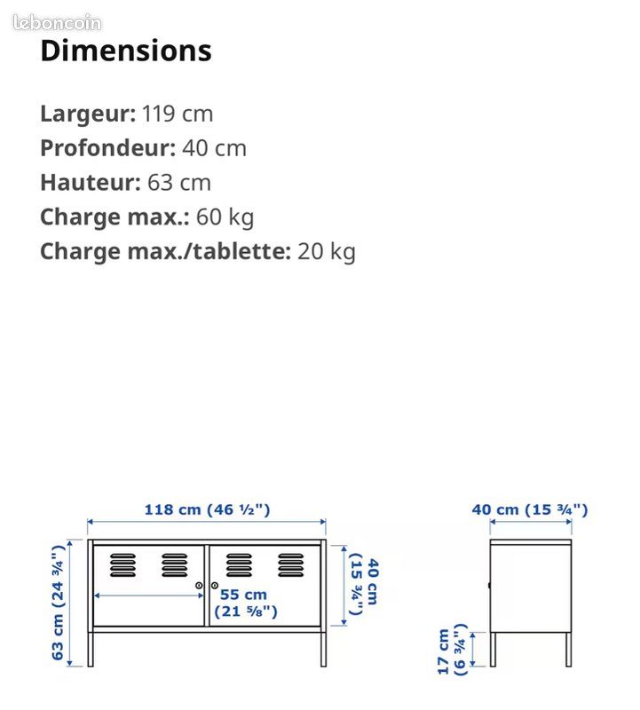 Armoire métallique Ikea grise (image 6)