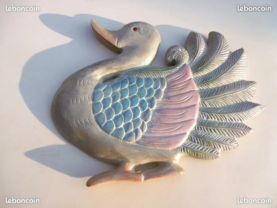 Canard en bois mural (image 1)