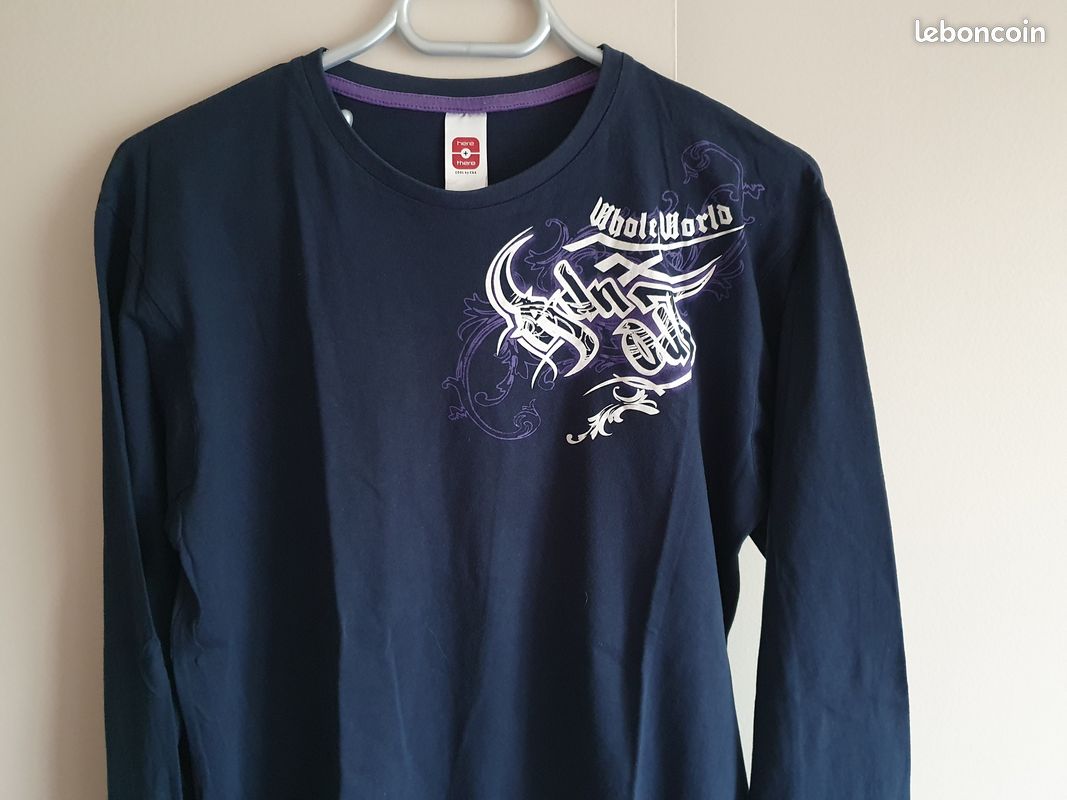 T-shirt Garçon Marks And Spencer Bleu Coton Taille 11-12 Ans – Basique Encolure Ronde
