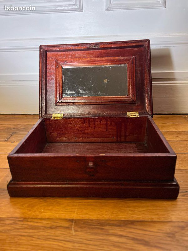 Boîte Ancienne En Bois - Coffret à Ménagère, Malle Rangement Vintage, France