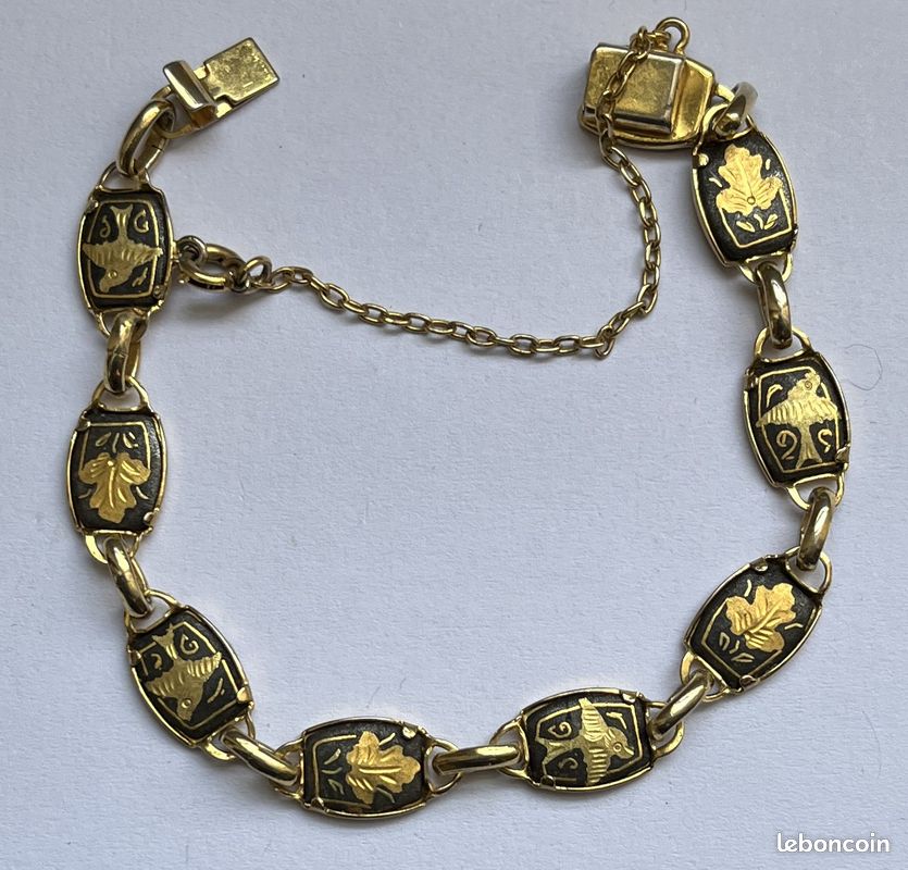 Bracelet En Or De Tolède Récent - Style Espagnol, Doré, Occasion - Bijou Artisanat Traditionnel