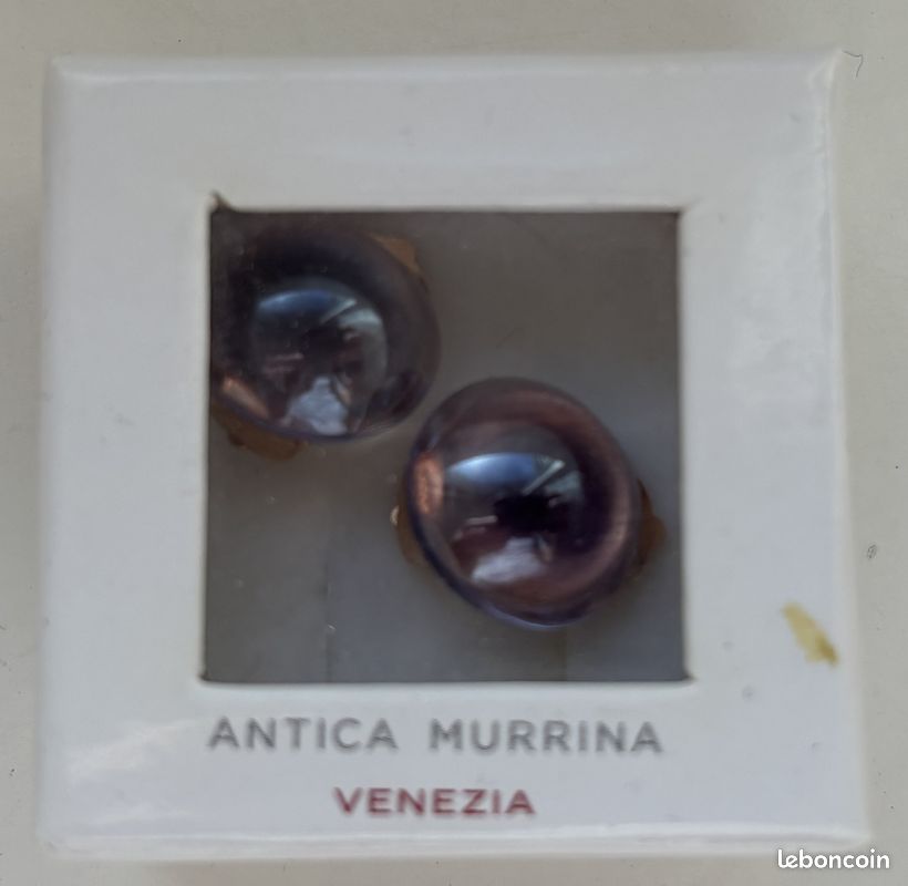 Parure bijoux en verre de Murano collier et boucles d'oreille (image 9)