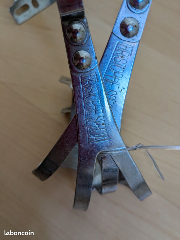 Paire De Cales-pieds CHRISTOPHE Pour Vélo Course Vintage Années 80 – Aluminium