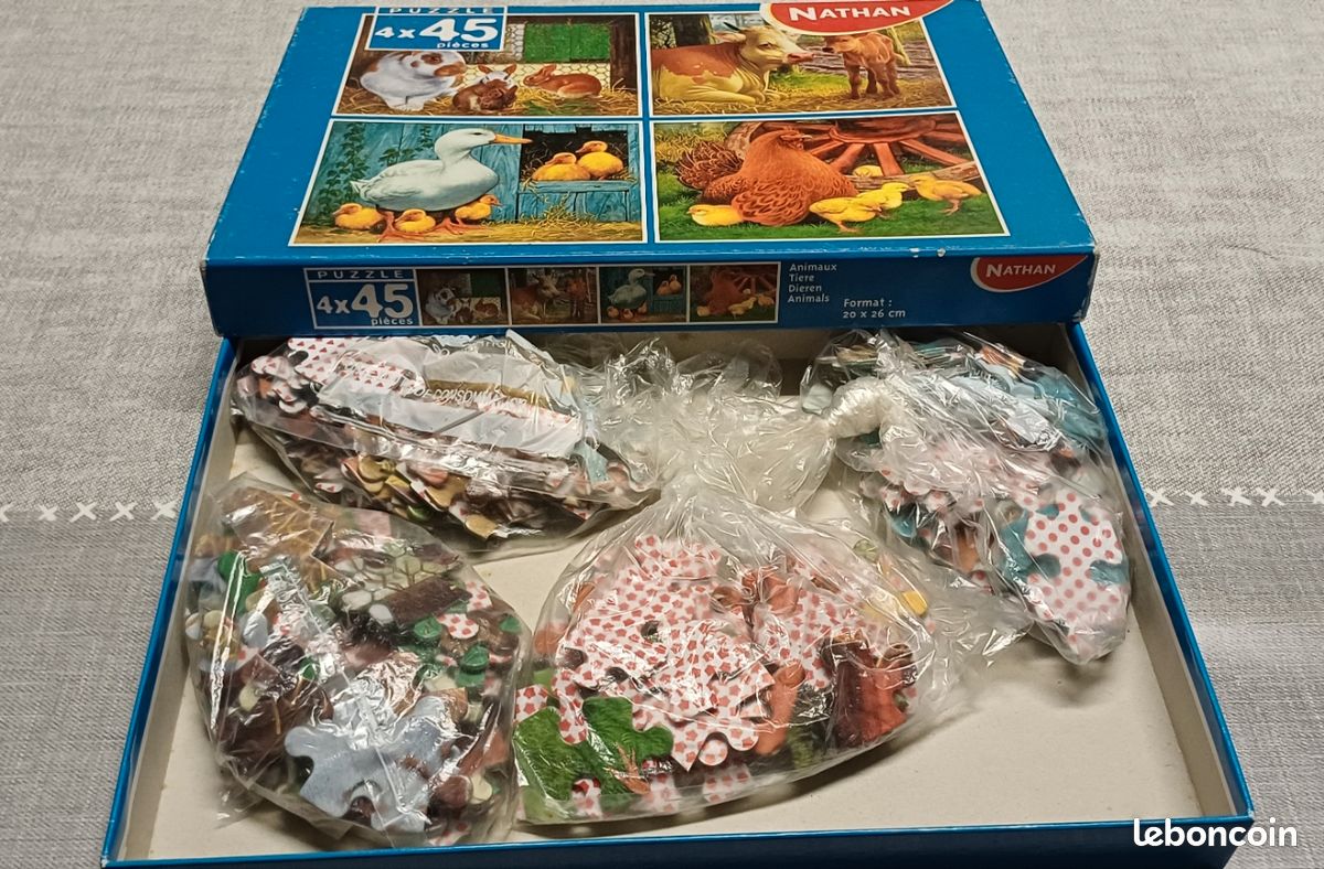 4 puzzles vintages animaux de la ferme (image 3)