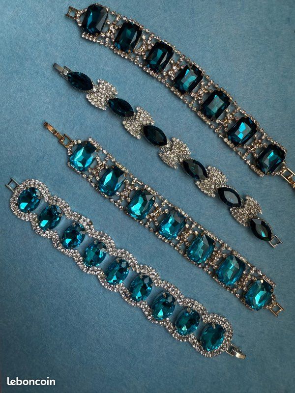 Bracelets en cristaux turquoises par piece (image 1)