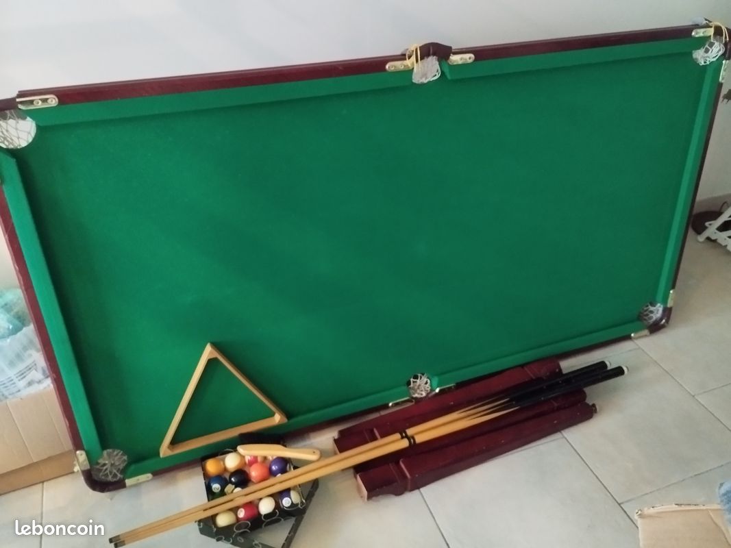 Grand billard américain 6 Feet (1m80) avec accessoires – Idéal bricoleur / Petit prix (image 1)