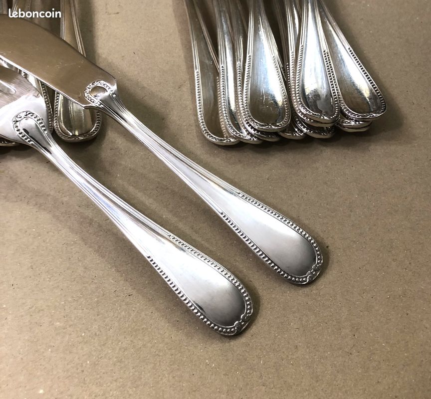 12 couverts à poisson métal argenté st art deco america Argental 24p