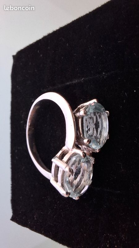 Bague boucle diamant, anneau en chaîne en or jaune et blanc 14