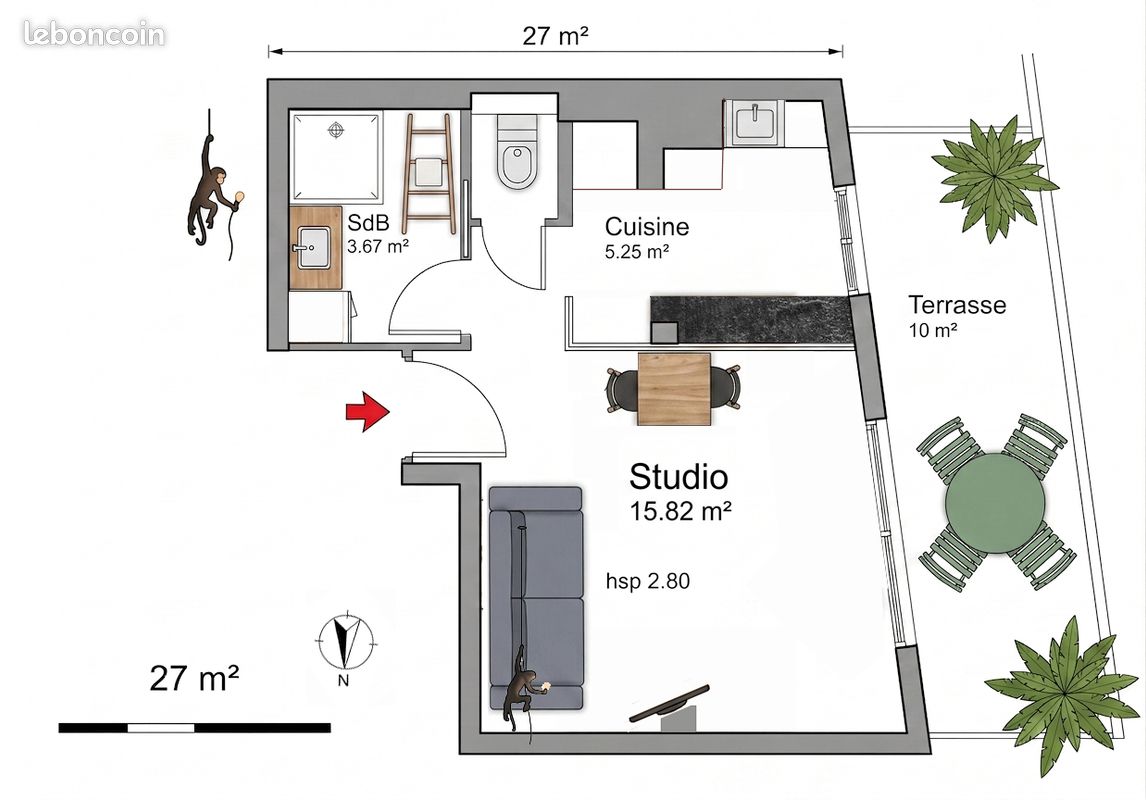 Appartement 1 pièce 27 m² · à Nice · 27 m² · 239 000 €
