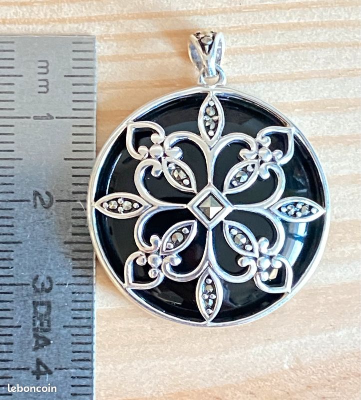 Pendentif en argent 925 avec onyx (image 3)