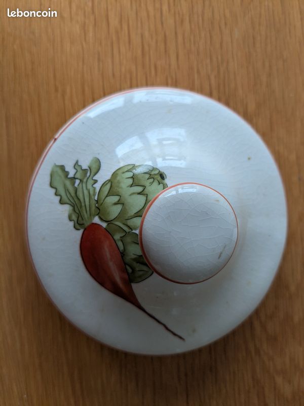 Pot - bocal faïence - céramique vintage avec couvercle (image 2)