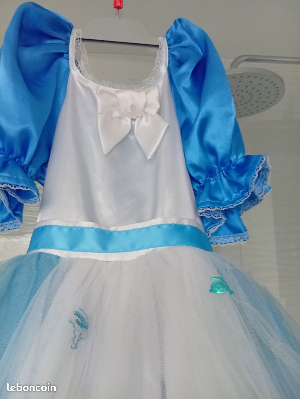 Lito Angels Deguisement Robe Alice au pays des merveilles avec Tablier Blanc et Cheveux Cerceau Enfant Fille Taille 6-12 Months, Turquoise