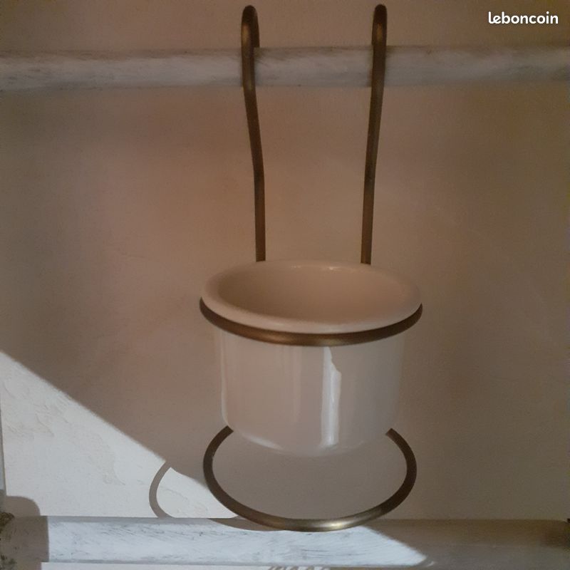 Pot range-couverts + Etagére porte-épices pour barre de crédence métal doré (sans la barre ) (image 6)