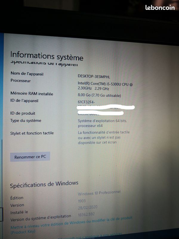 Lenovo thinkpad x250 / 8 go / ssd 128 (image 2)