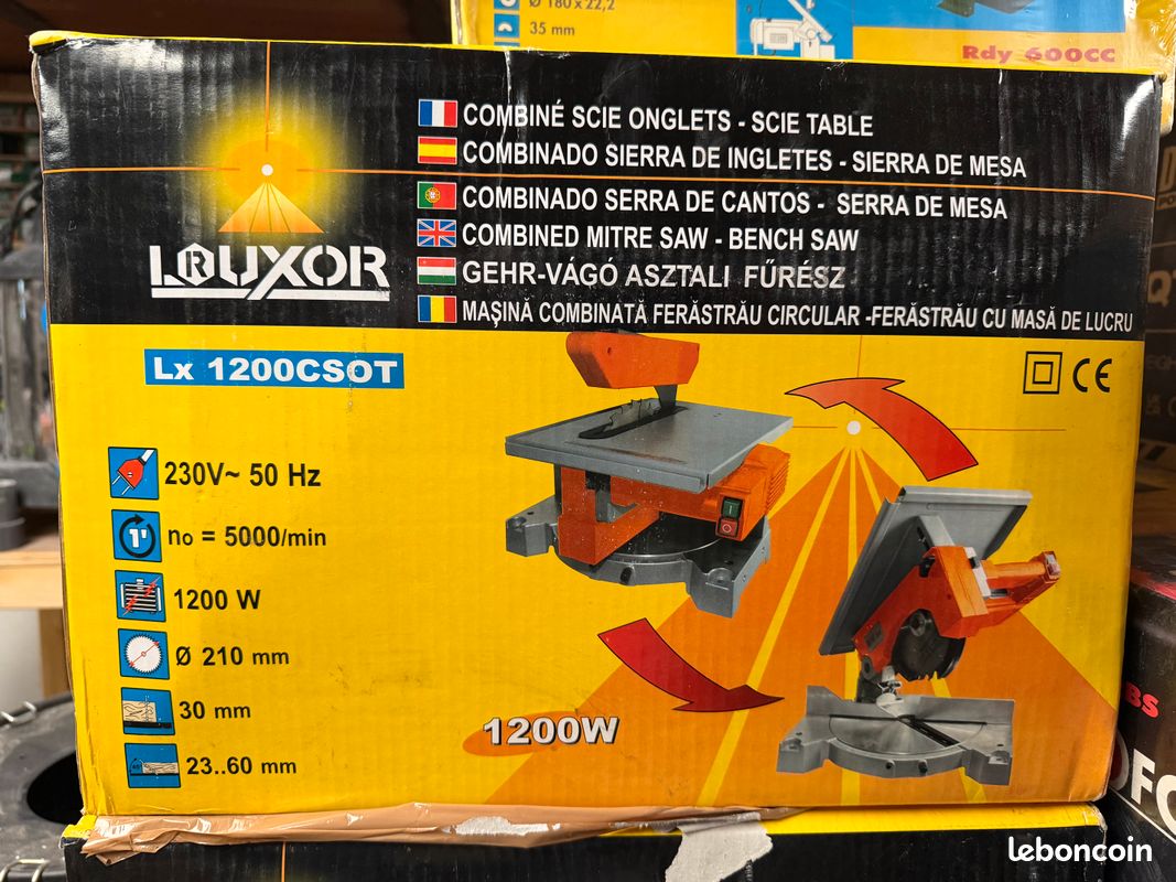 Combiné Scie Onglet & Scie Table Luxor 1200 W (NEUF) (image 1)