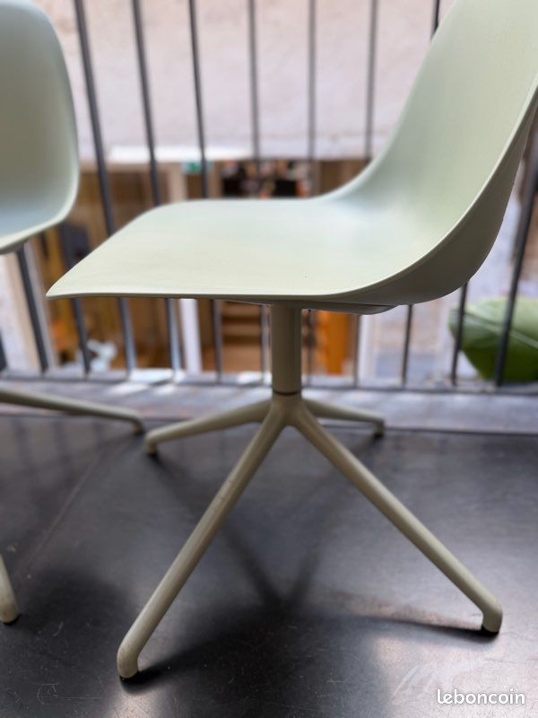 Chaises bureau Muuto fiber side swivel base - dusty green (image 3)