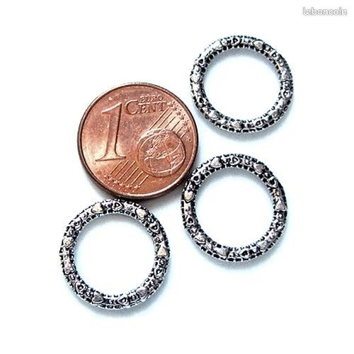 10 Perles connecteur entre-deux _ Anneau Fermé 14,5mm _ Apprêts bijoux _ A156 (image 5)