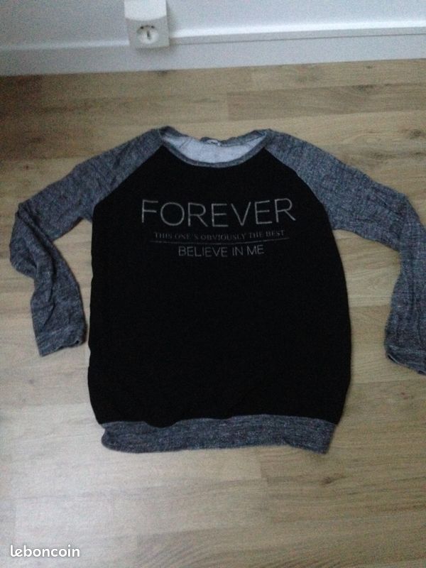 Sweat gris et noir Forever T. 14 ans (image 3)