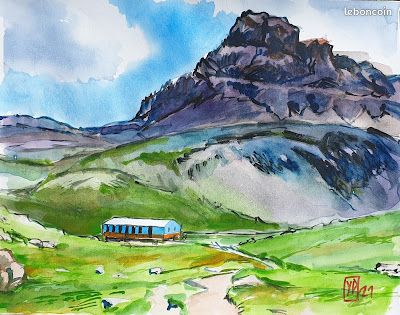 Peintures aquarelle montagne (image 5)