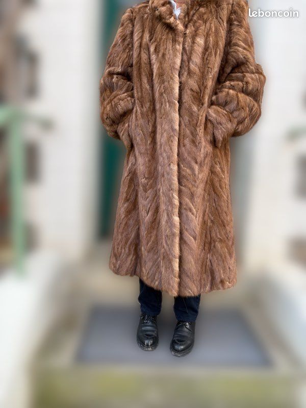 Manteau Vison Taille 42 - Marque Paola Gianni, Noir, Vintage - Occasion Excellent état