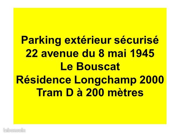 Parking extérieur sécurisé Le Bouscat