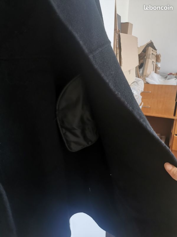 Manteau laine noir (image 5)