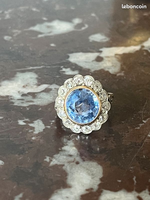 Bague pompadour saphir diamants Montres Bijoux