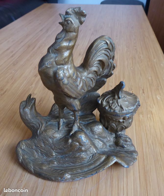 Authentique Encrier Le Coq Patriotique du XIXème Collection