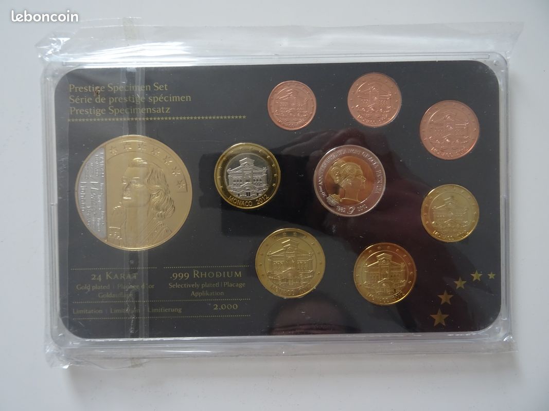 Coffret Set Série euros Monaco GRACE KELLY - NEUF - 2 000 exemplaires (image 1)
