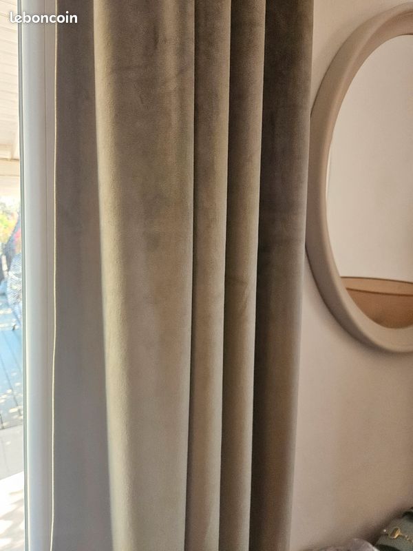 Rideaux Velours Ocre – Doubles, Hauteur 2,97m, Opaques, Occasion