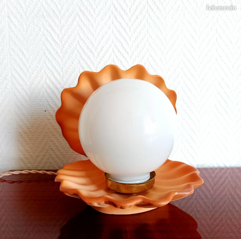 Lampe coquillage vintage 1980 (image 1)