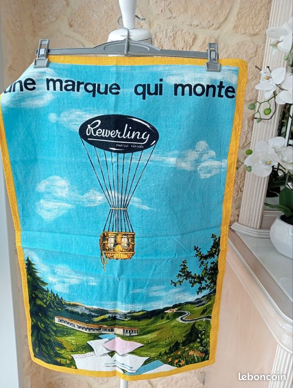Torchon vintage montgolfière (image 1)